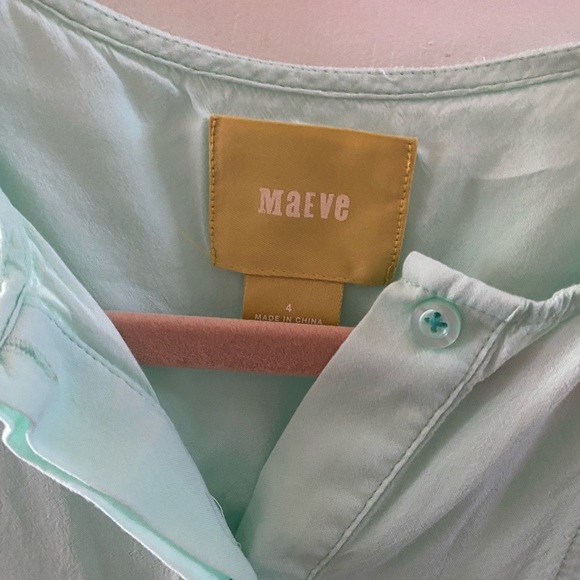 Anthropologie Maeve Mint Green Clara Blouse size 4 - Picture 4 of 7